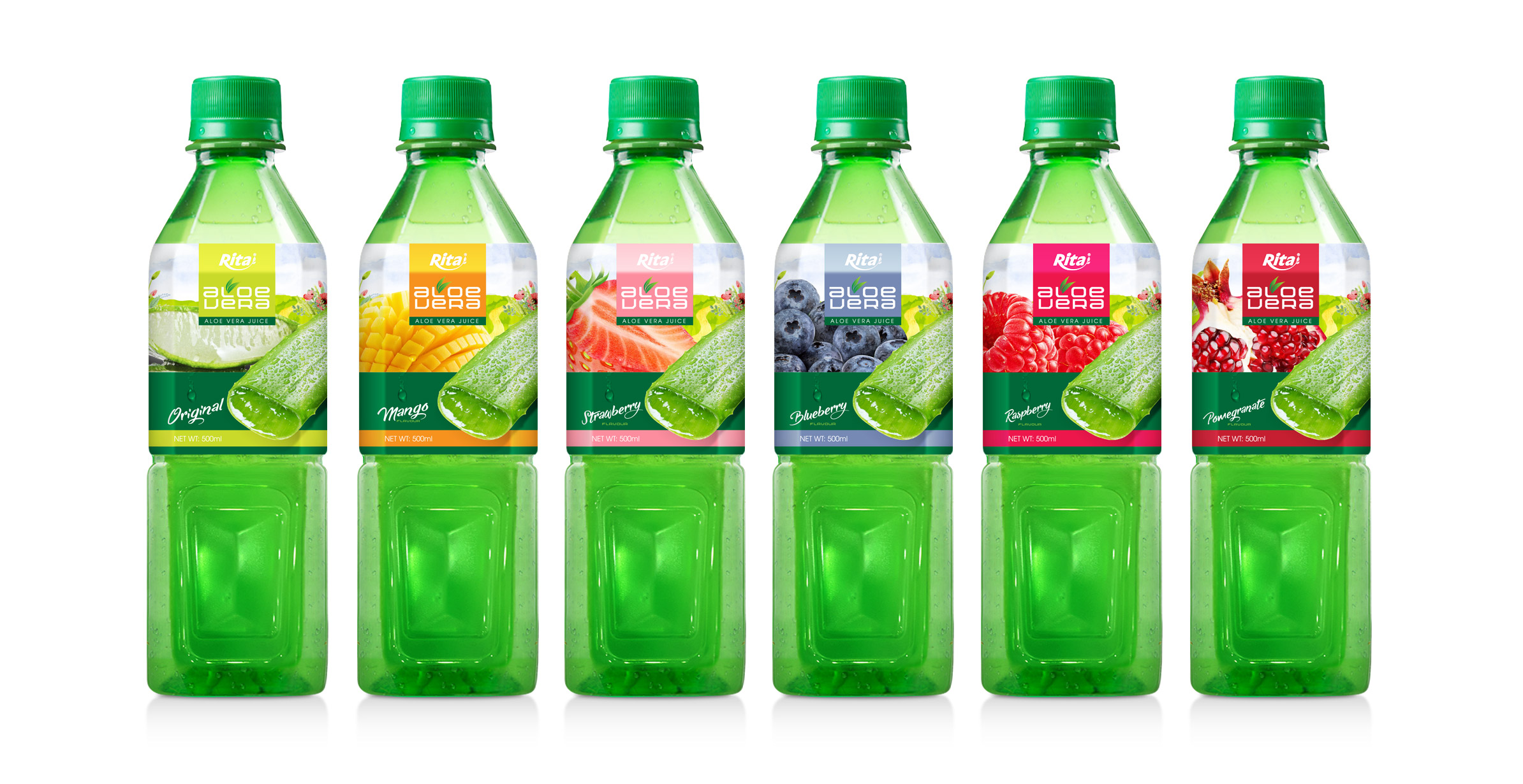 NFC fruit aloe vera juice 500ml Green Bottle