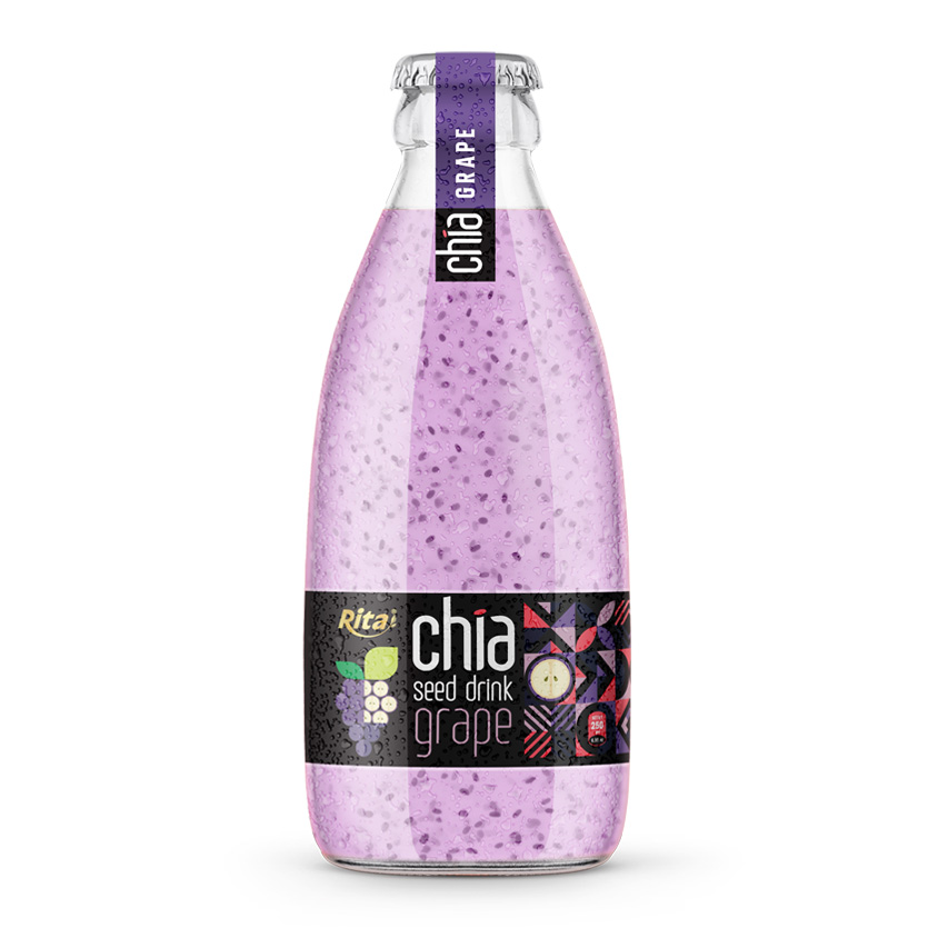 chia seed drink with grape flavor