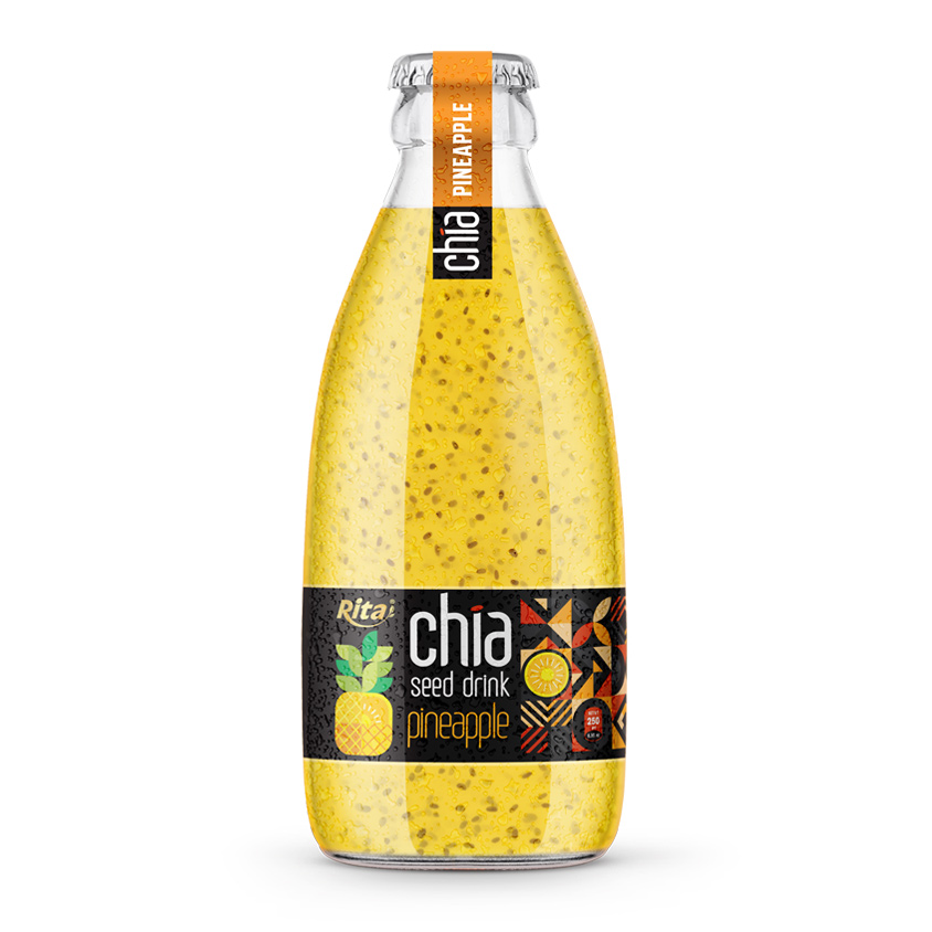 chia seed drink with pineapple flavor