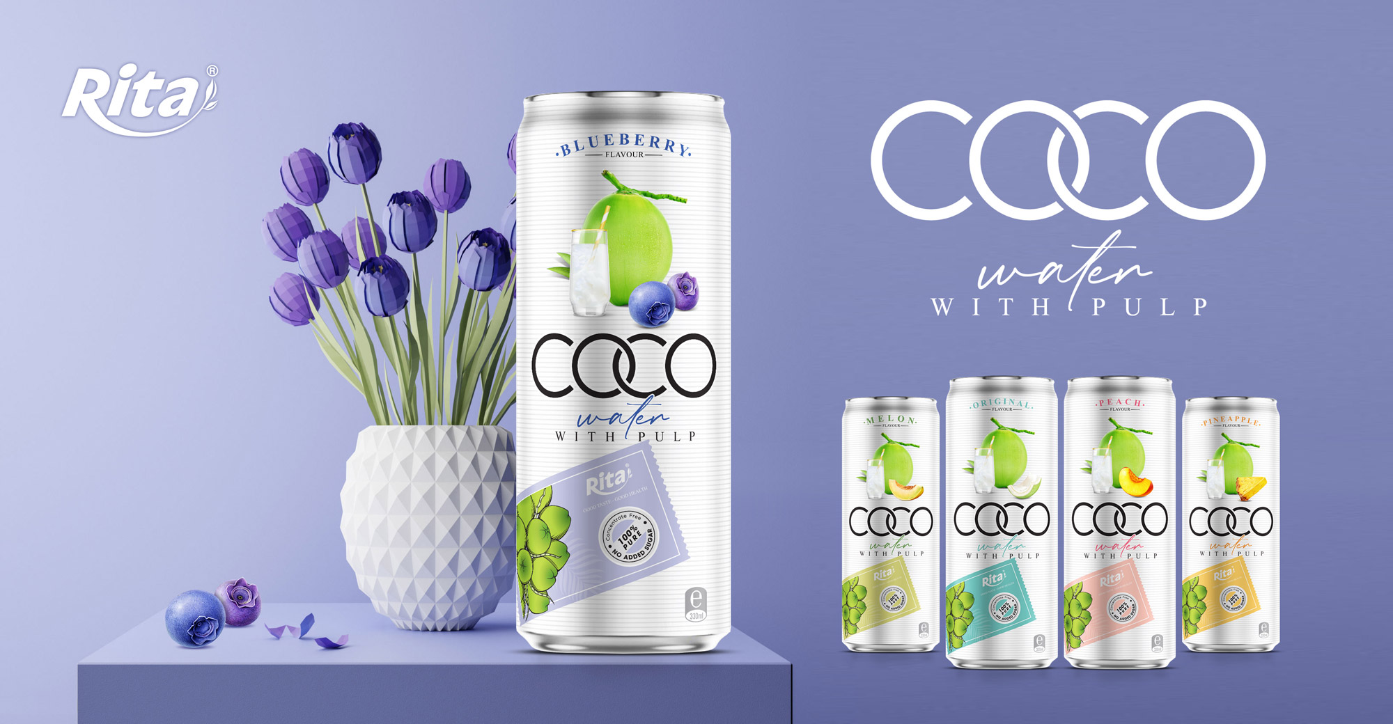 Coco water with pulp 330ml original