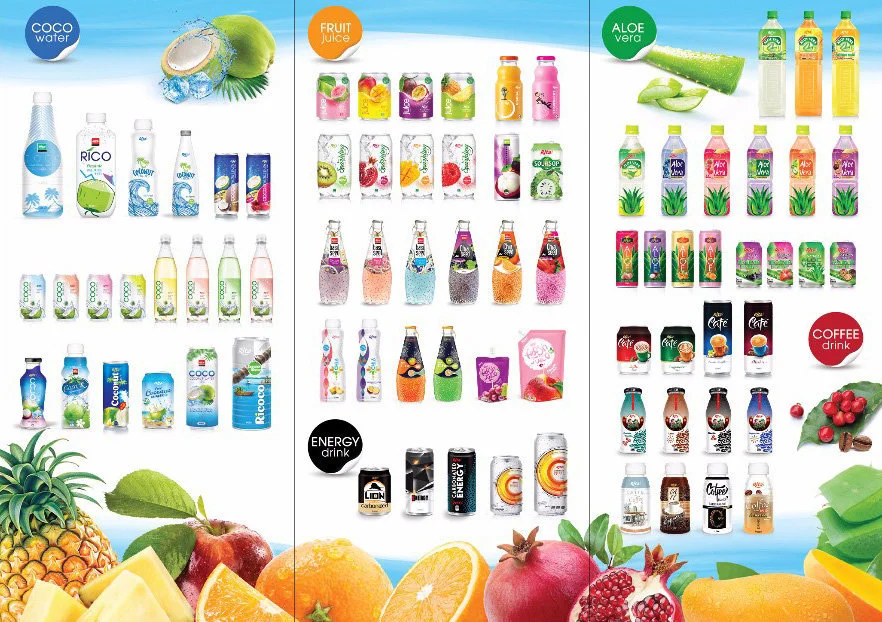 Fruits and vegetables list Category of RITA Beverage Viet Nam
