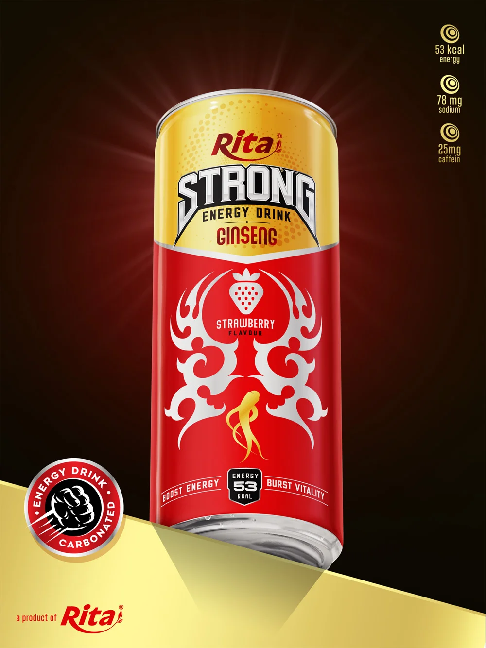 Strong Energy Drink Ginseng with Strawberry Flavor 320ml Strong Energy Drink Ginseng with Strawberry Flavor 320ml