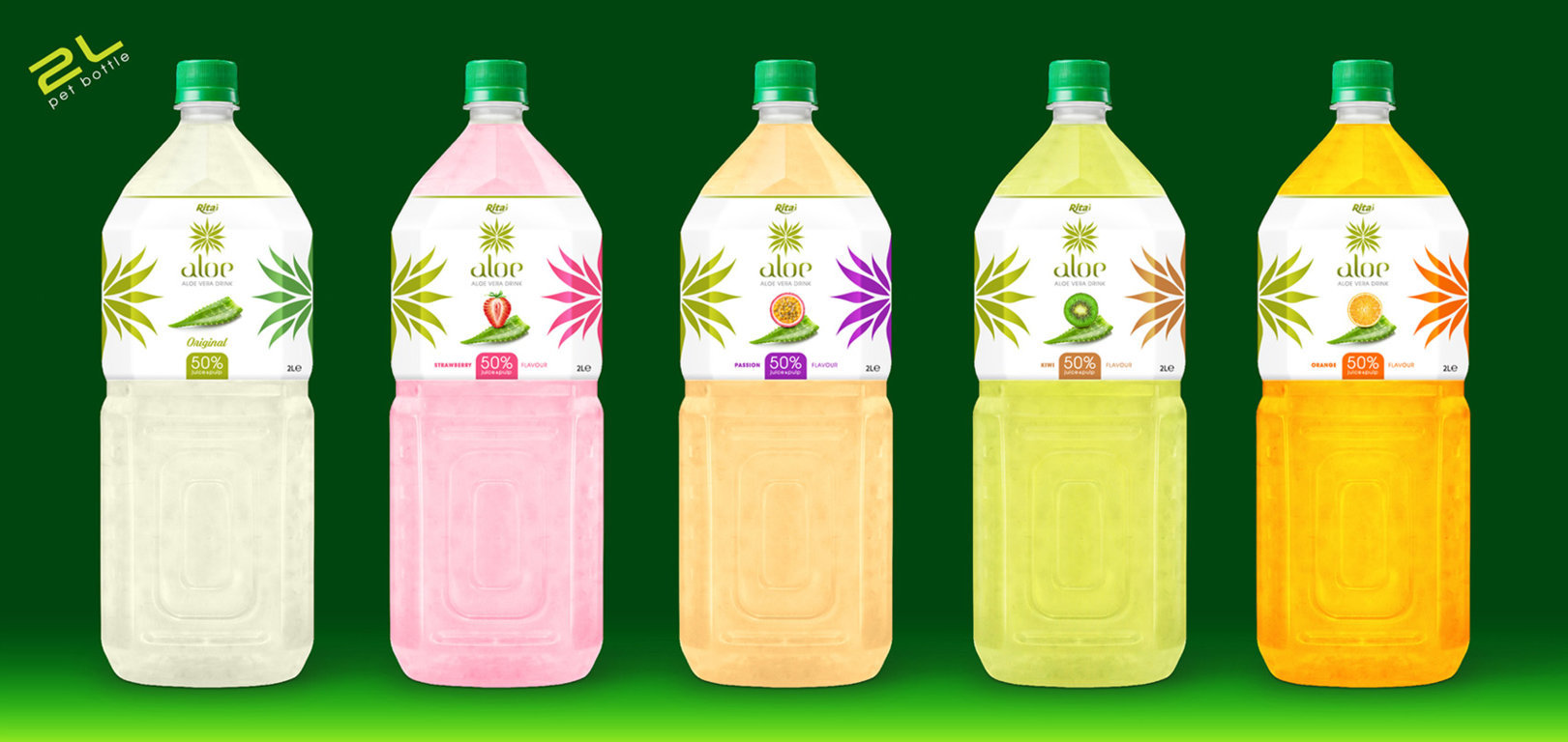 Aloe vera with strawberry juice 2000ml Pet Bottle 