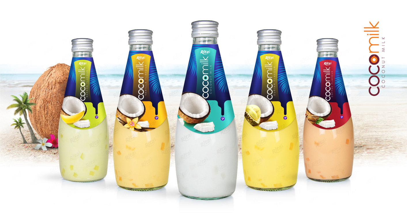 Natural Coconut milk  290ml glass bottle 