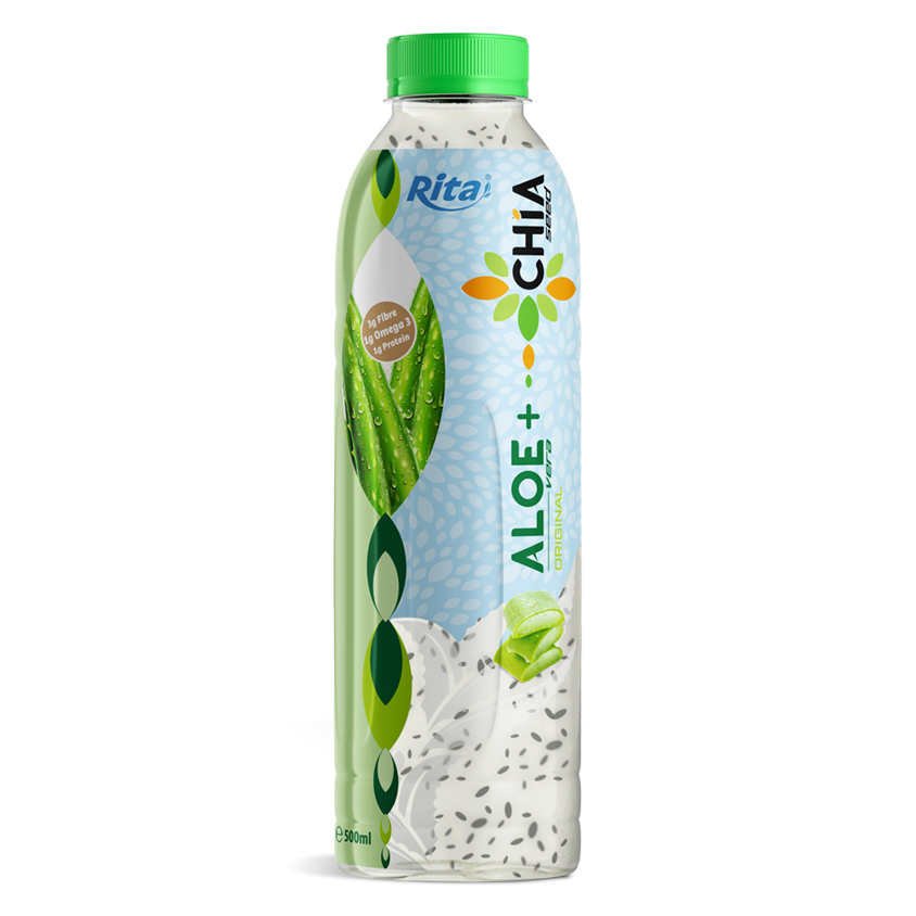 16.9 Fl Oz Rita Aloe Vera Drink with Chia Seed Original Flavor PET Bottle