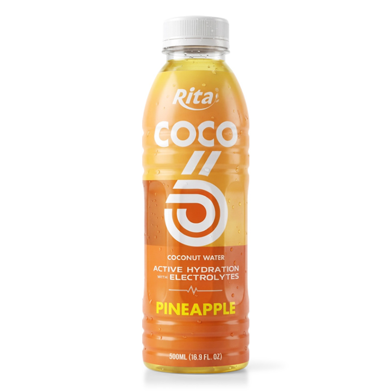 500ml Coconut Water with Electrolytes and Pineapple Flavor PET Bottle