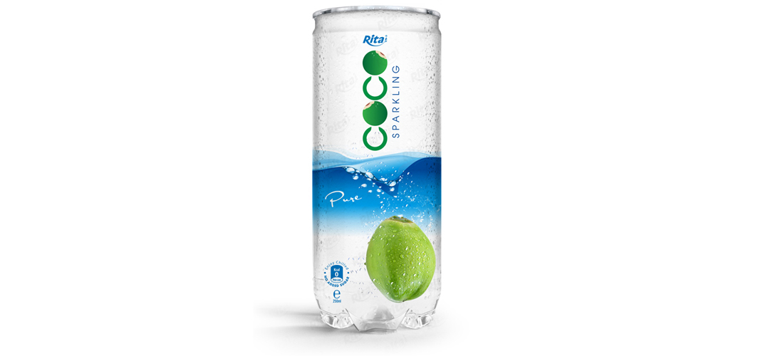 Pure sparking coconut water 250ml Pet Can from RITA beverage