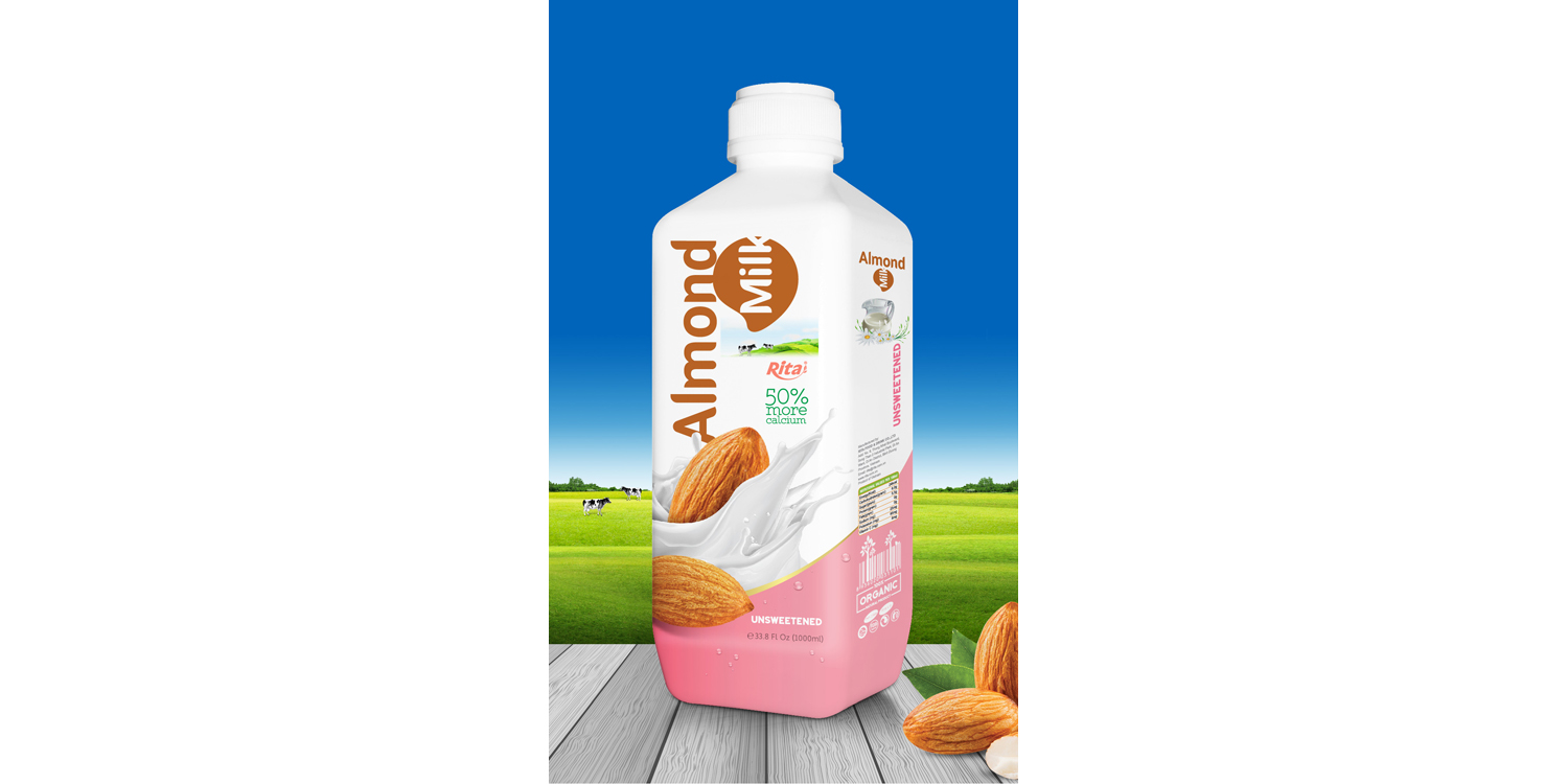 Almond milk drink no sugar 1000ml PP bottle from RITA US