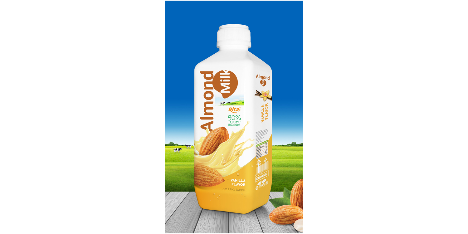 Almond milk drink with vanilla flavor 1000ml PP bottle from RITA US