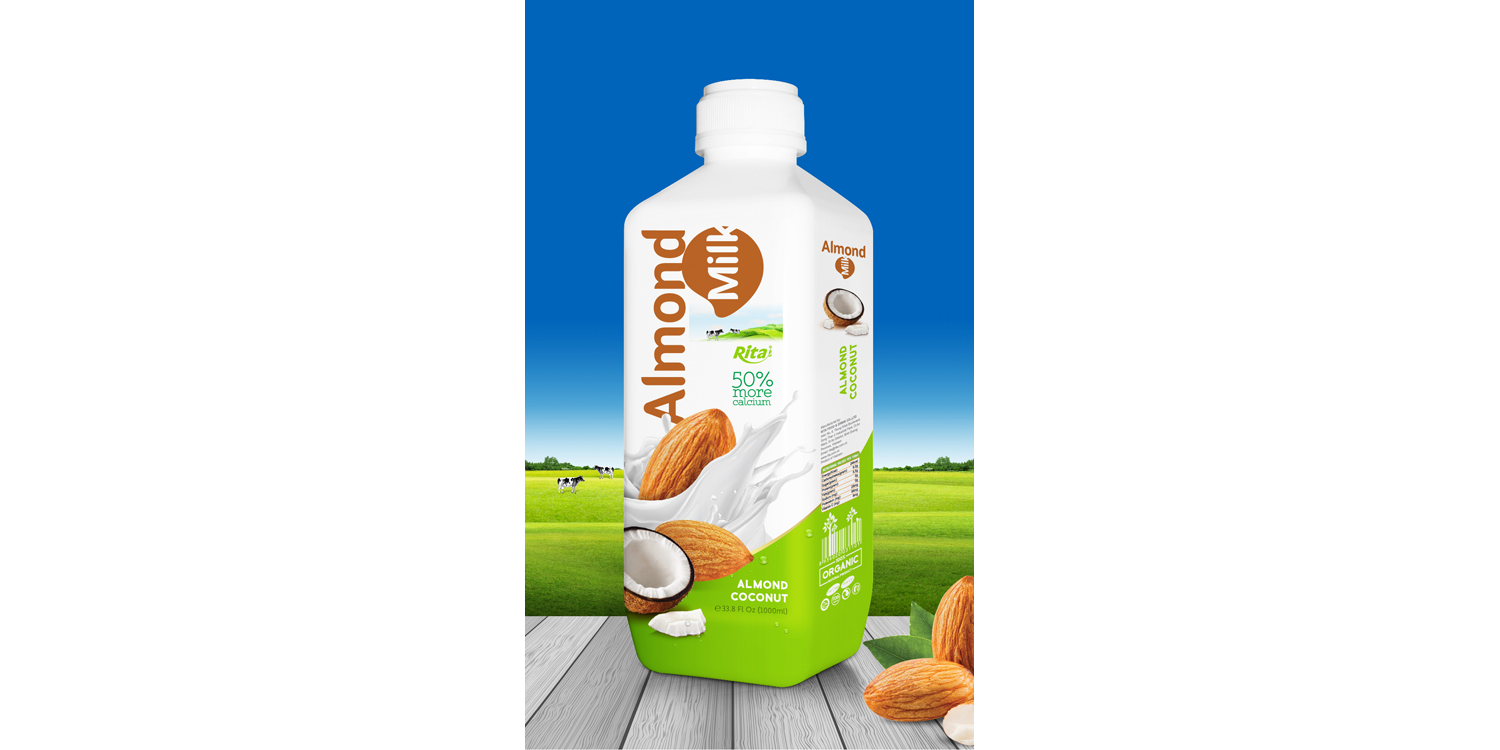 Almond milk with coconut 1000 ml PP bottle