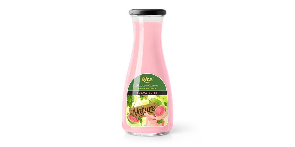Juice packaging design guava juice 1L Glass bottle