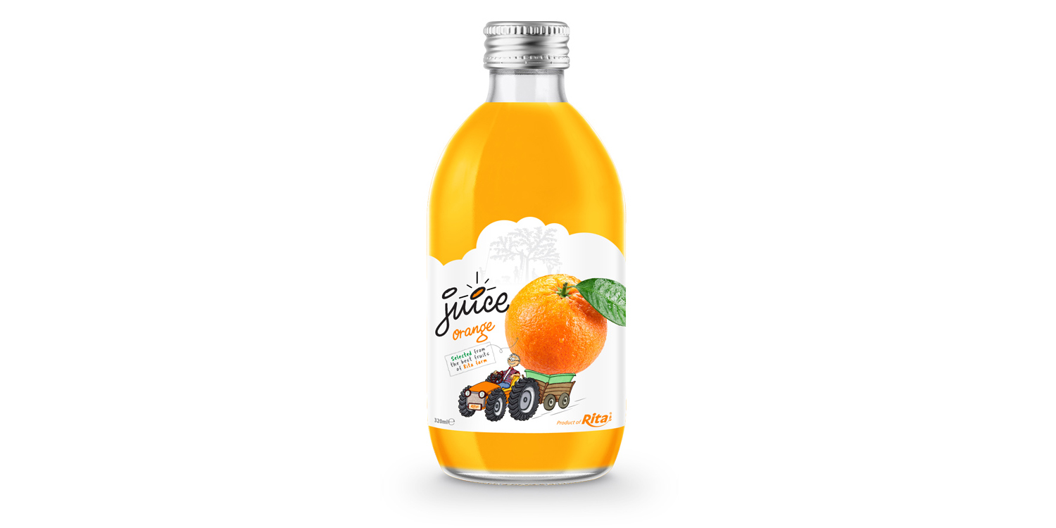 glass 320ml fruit orange juice private label brand from Rita Us