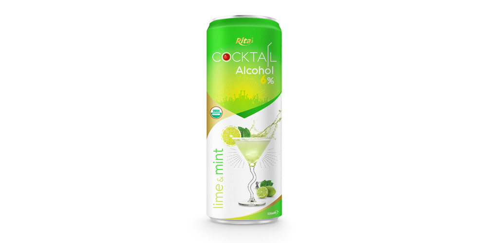 Cocktail 6% alcohol with lime and mint 320ml from RITA US
