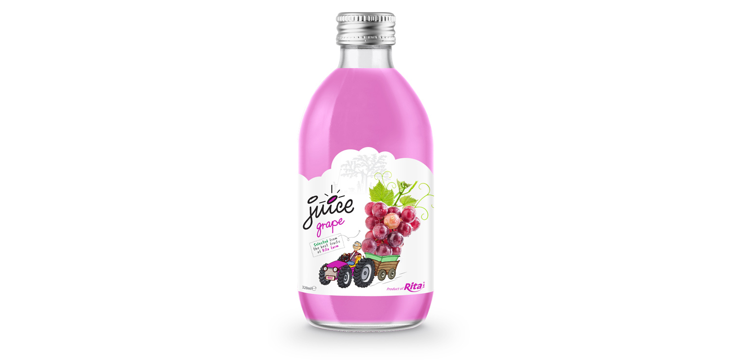 glass 320ml fruit grape juice private label brand