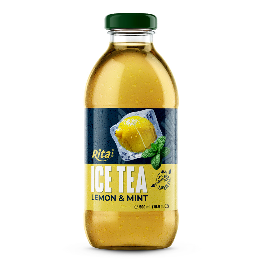 Ice Tea Botle Tea Drink: Rita Lemon & Mint Ice Tea 500ml Glass Bottle