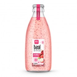 250ml glass bottle Lychee  Basil seed drink