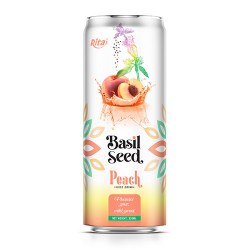 330ml cans Basil seed drink with Peach juice