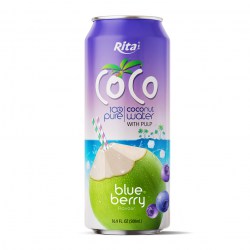 100% pure original Coconut water with Pulp and blueberry
