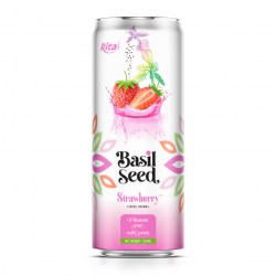 330ml cans Basil seed drink with Strawberry juice