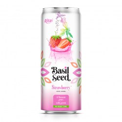 330ml cans Basil seed drink with Strawberry juice