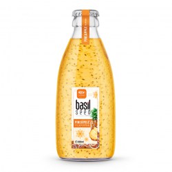 250ml glass bottle Pineapple Basil seed drink