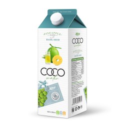 Coconut water basil seed with pineapple flavour 1L 