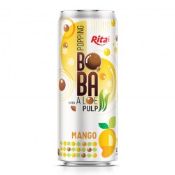 Wholesale 320ml Sleek Can Mango Flavored Bubble Tea