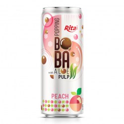 Manufacturers 320ml Sleek Can Peach Flavored Bubble Tea