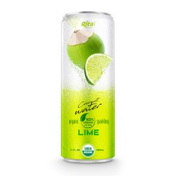 Coco Organic Sparkling with lime in 320ml can from RITA US