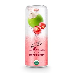 Coco Organic Sparkling with cranberry 320ml in can form RITA US